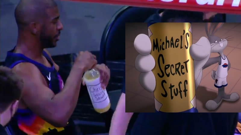 Por: Cortesía Estrella de la NBA bebe su "formula secreta” como Michael Jordan en Space Jam para mejorar su juego (Video)