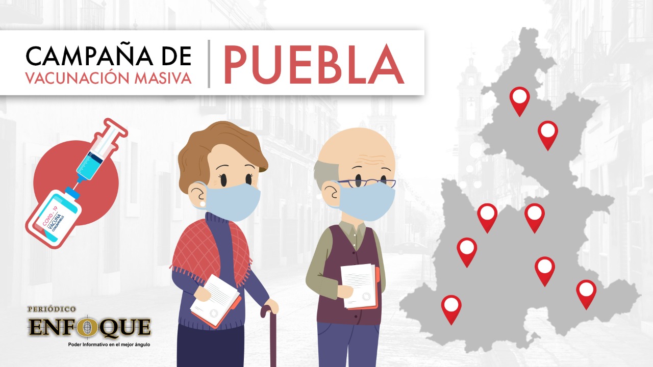Por: Cortesía Este 16 de abril comienza la vacunación masiva anticovid al interior del estado de Puebla