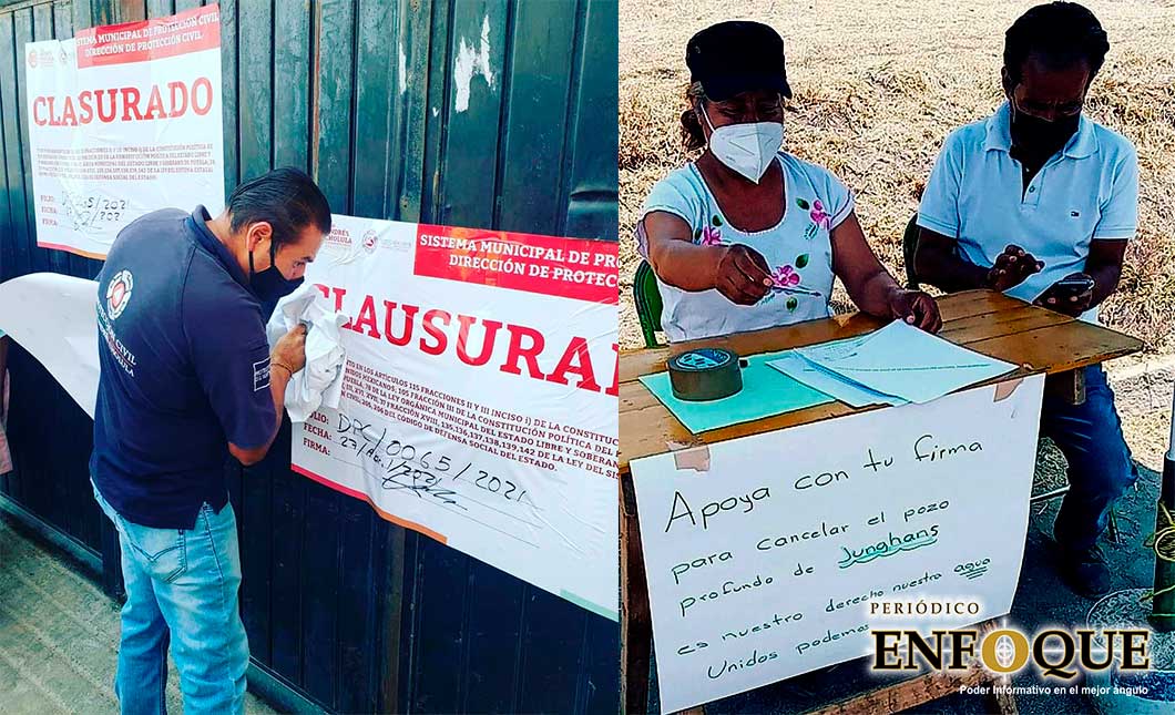 Por: Omar Sánchez Clausuran perforación de pozo en San Bernardino Tlaxcalancingo