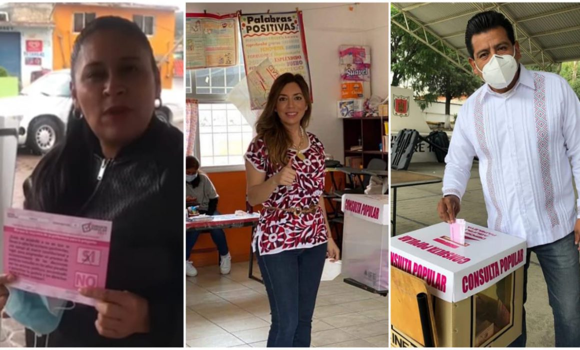 Por: Cortesía En Tlaxcala se presentaron servidores públicos a votar en la Consulta Popular.