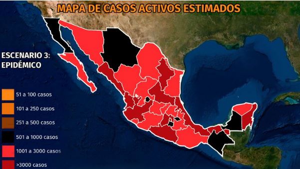 25 estados concentran el 96% de los casos activos de covid-19 en el país