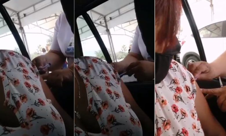 Por: Cortesía Joven sorprende a una enfermera inyectándole vacuna covid con jeringa vacía en Nuevo León (Video)