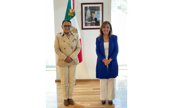 Por: Cortesía Lorena Cuéllar se reunió con la titular de la SSPC