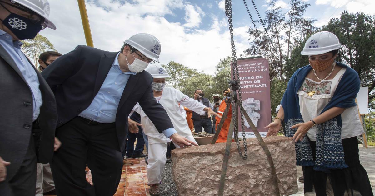 Por: Cortesía Alejandra Frausto y Marco Mena encabezan arranque de construcción del museo de sitio de xochiténcatl