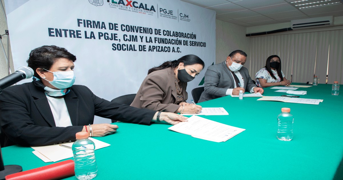 Por: Cortesía PGJE signa convenio de colaboración con la fundación de servicio social de Apizaco A.C.