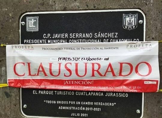 Por: Cortesía Profepa clausura Cuatlapanga Jurassic por falta de licencias