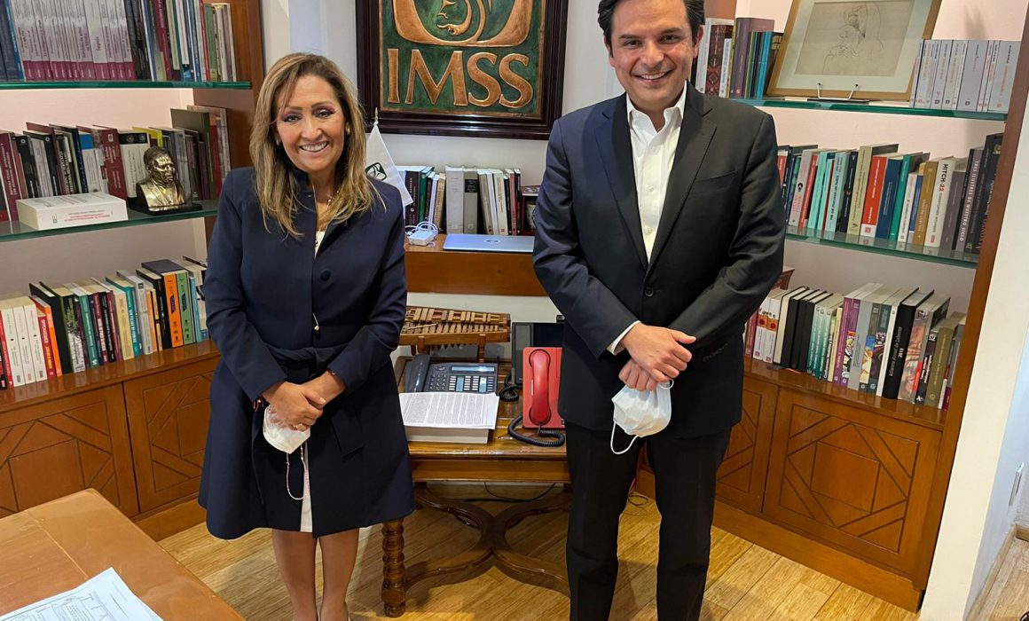 Por: Cortesía Se reúne Lorena Cuéllar con director del IMSS Zoé Robledo