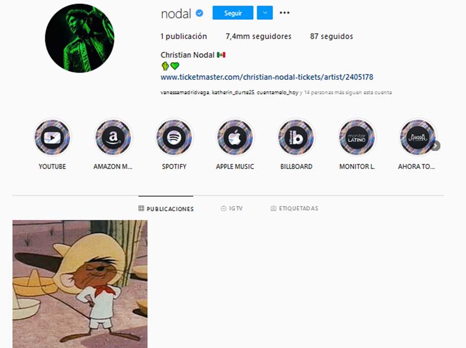 instagram Christian Nodal