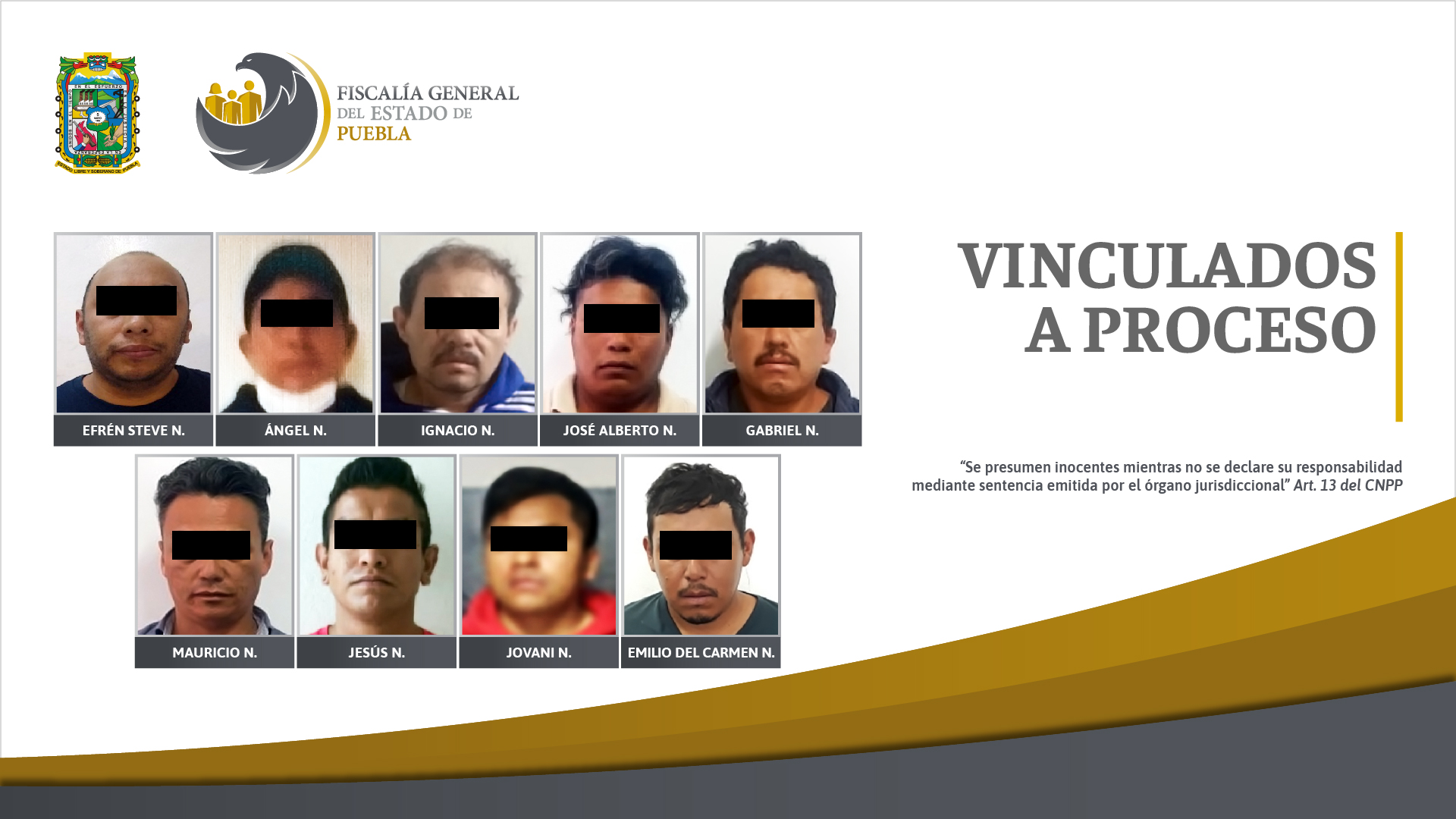 Por: Cortesía FGE de Puebla detiene a 9 personas por violencia familiar