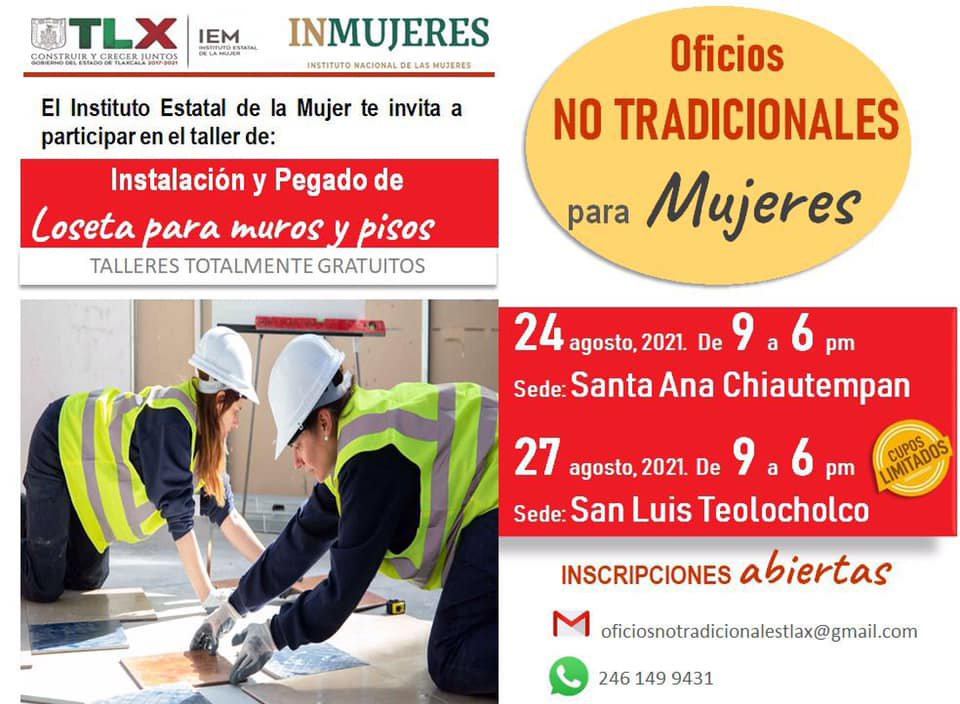 Por: Cortesía Invita IEM a tlaxcaltecas a participar en talleres de oficios no tradicionales para mujeres