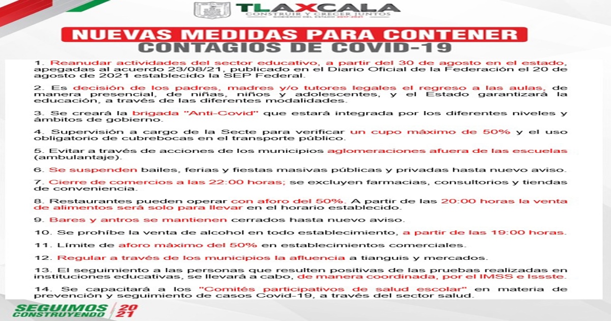Por: Cortesía Disposiciones del consejo estatal de salud ante Covid-19 en Tlaxcala