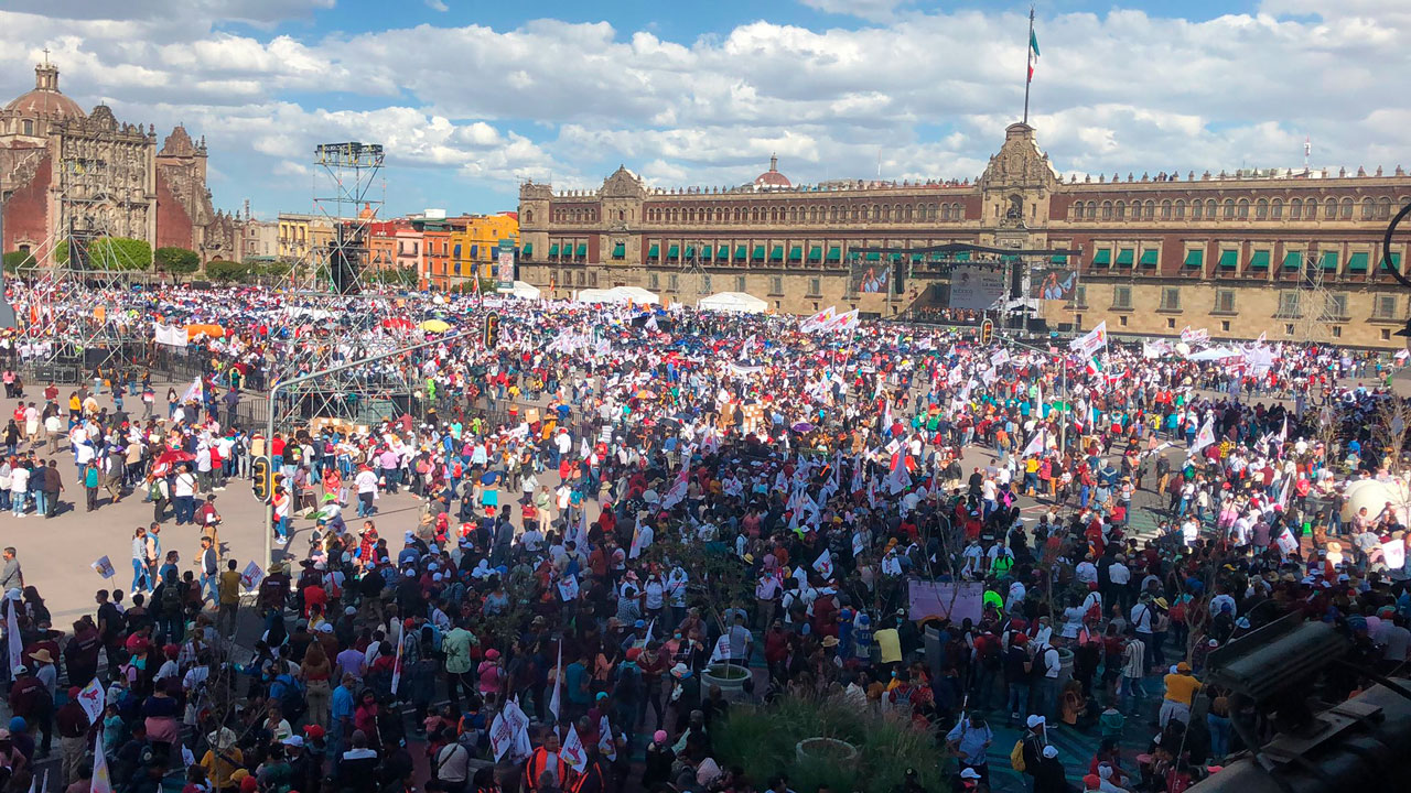Por: Cortesía AMLOFest así luce el zócalo previo  al mensaje con motivo de su tercer año de gobierno