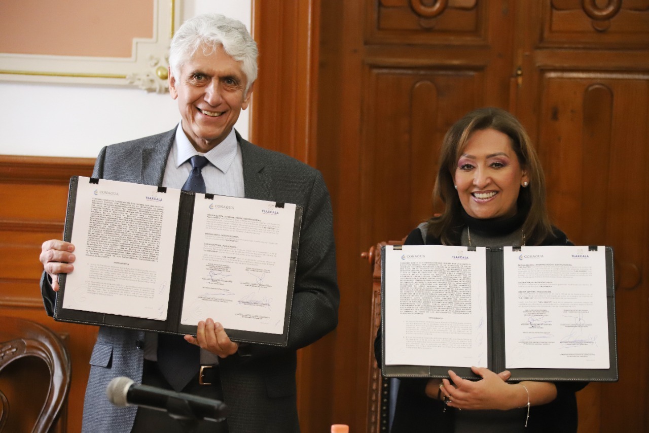 Gobierno Estatal y CONAGUA signan convenio marco para mejorar los servicios hídricos en Tlaxcala