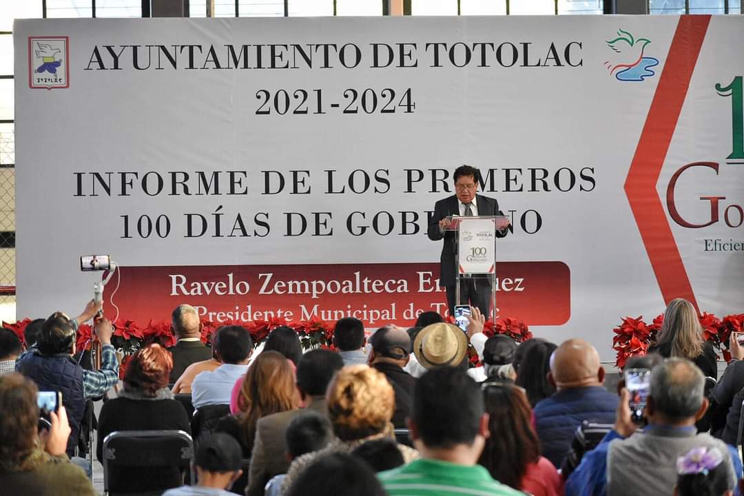 Rinde alcalde de Totolac informe de 100 días de gobierno
