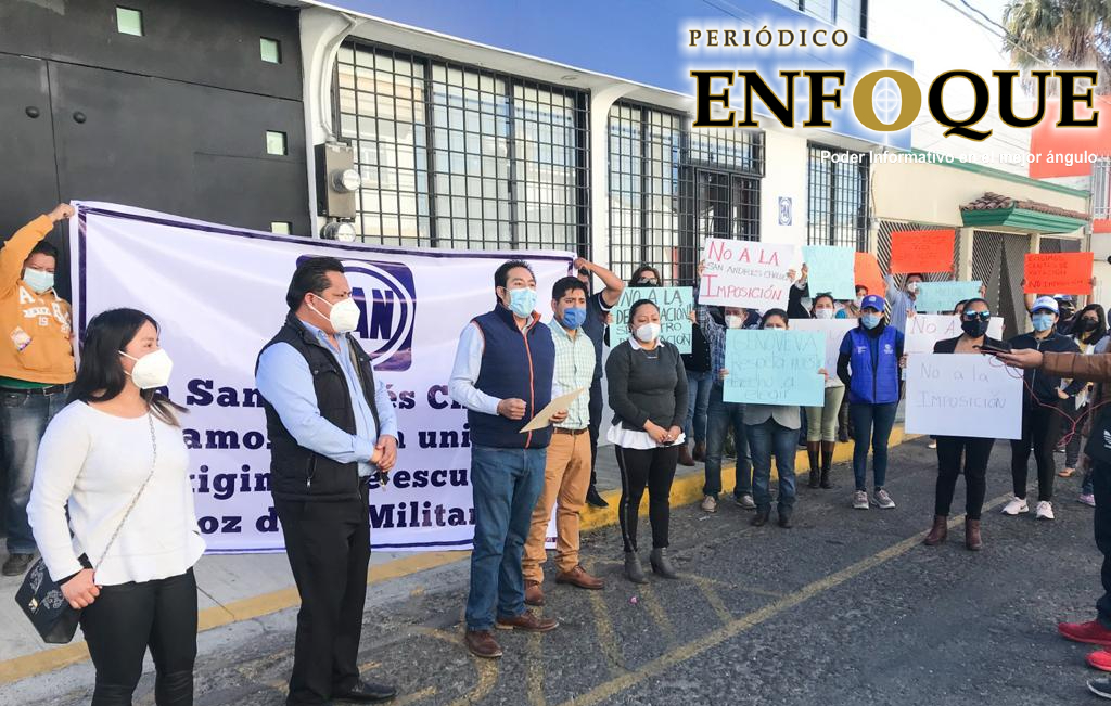 Foto: Omar Sánchez Amagan panistas sanandreseños con defensa de elección de su candidato.