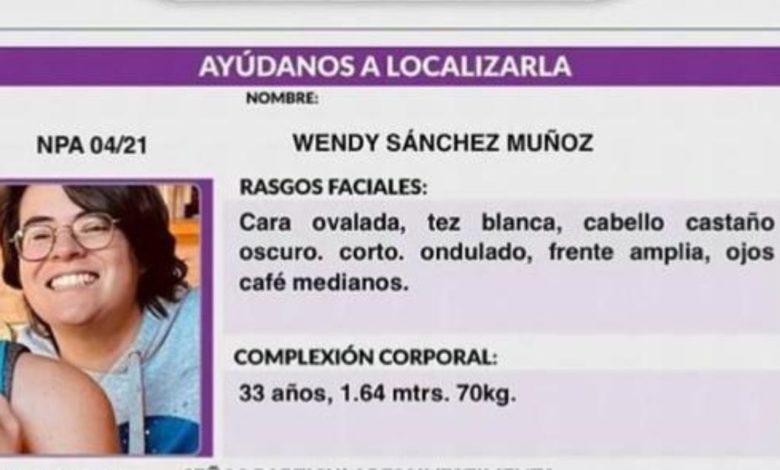 Foto: Cortesía ¿La haz visto? Wendy Sánchez Muñoz desapareció cuando se dirigía a Jalisco
