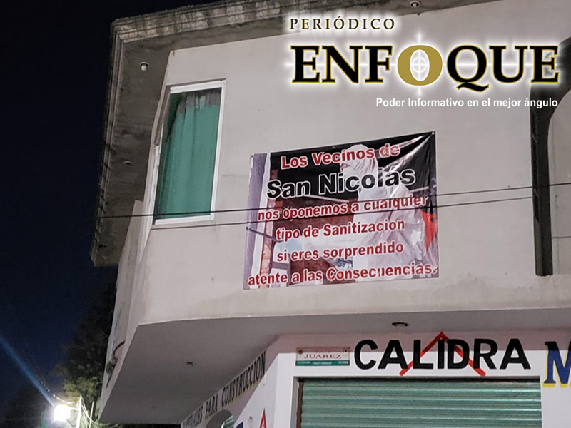 Foto: Rommel Bonilla  Pobladores de Tlaltelulco se niegan a sanitización de sus calles, en Tlaxcala