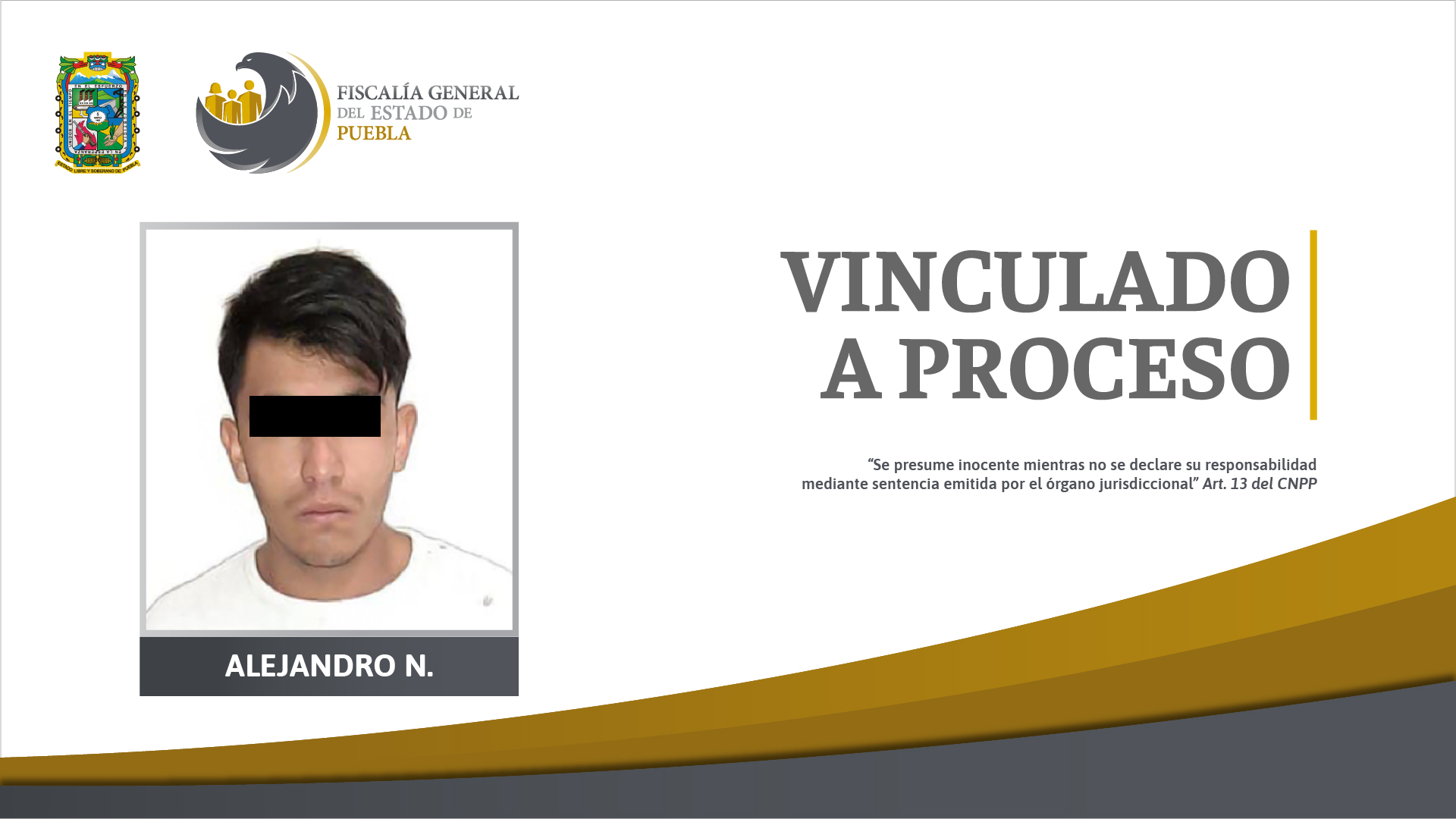Foto: Cortesía FGE obtuvo prisión preventiva contra Alejandro N. de 22 años por posesión de droga
