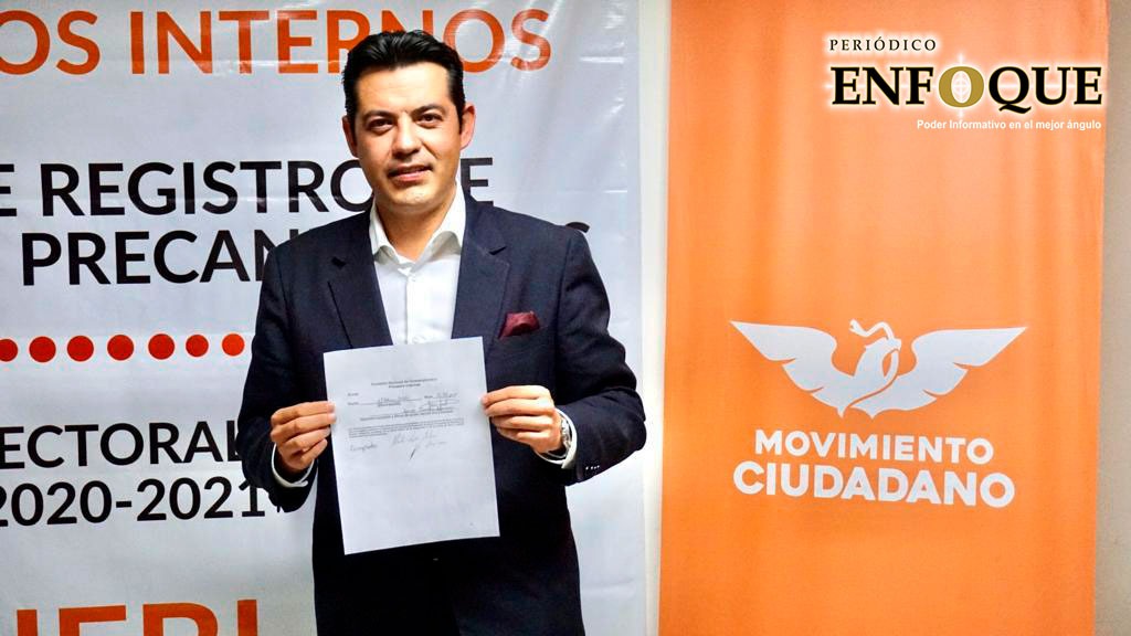 Foto: Cortesía Se registra Manlio López Contreras como pre-candidato a la presidencia municipal de Puebla con Movimiento Ciudadano.
