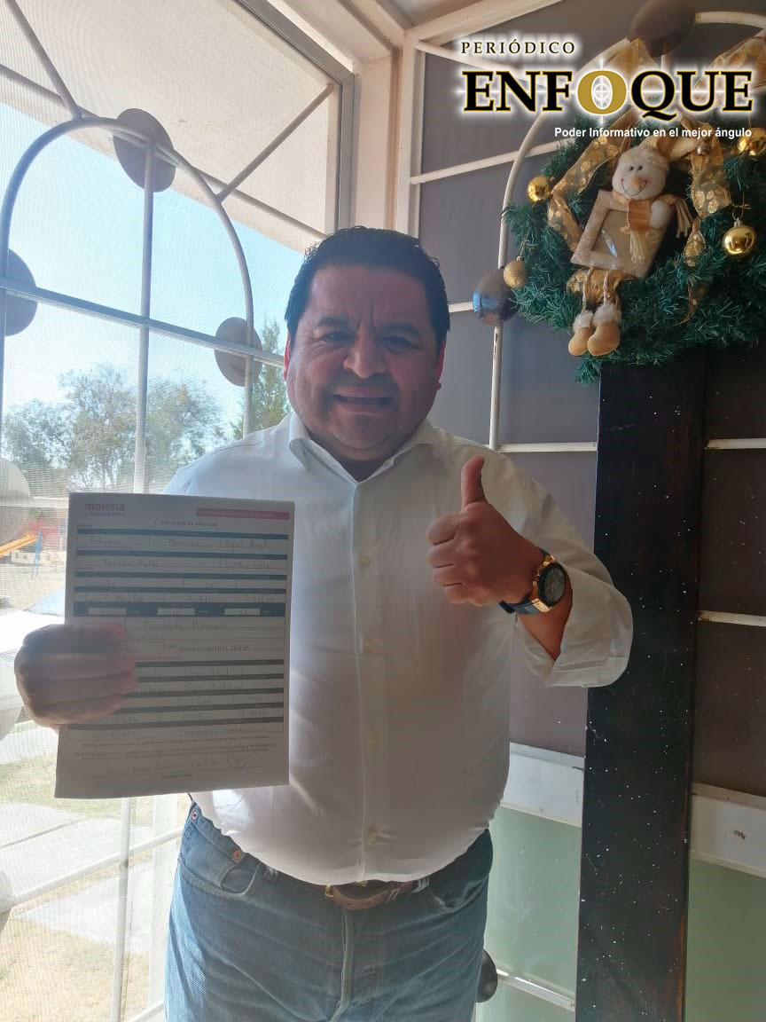 Foto: Periódico Enfoque Miguel Angel Rodriguez Martinez se registra por MORENA como precandidato a la presidencia municipal de Juan C. Bonilla