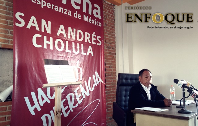 Foto: Omar Sánchez Busca Aarón Tirzo la precandidatura de Morena a la alcaldía de San Andrés Cholula