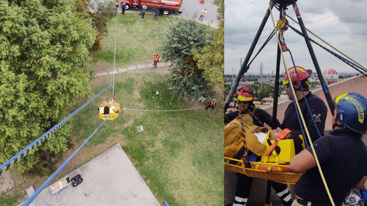 Por: Cortesía En San Pedro Cholula; rescatan a un hombre que se intoxicó en un tanque elevado de agua