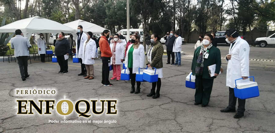 Foto: Cortesía Distribuyen en Tlaxcala de segunda dosis de vacunas Covid-19 para personal médico
