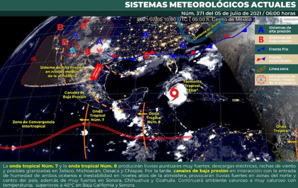 Prevén fuertes lluvias en varios estados del país