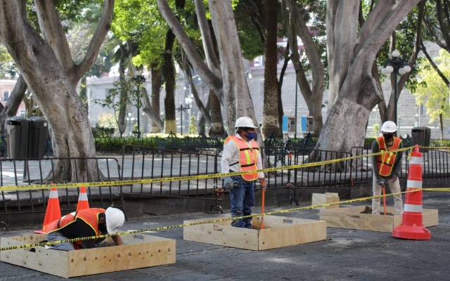 Por: Cortesía Gobierno estatal presentará denuncias por el retiro y venta de lajas del Zócalo