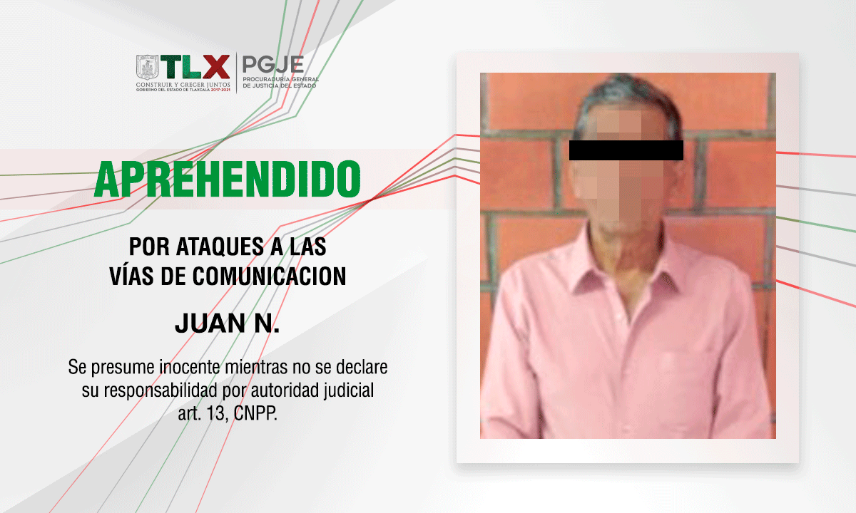 Por: Cortesía Aprehende PGJE a imputado por ataques a las vías de comunicación