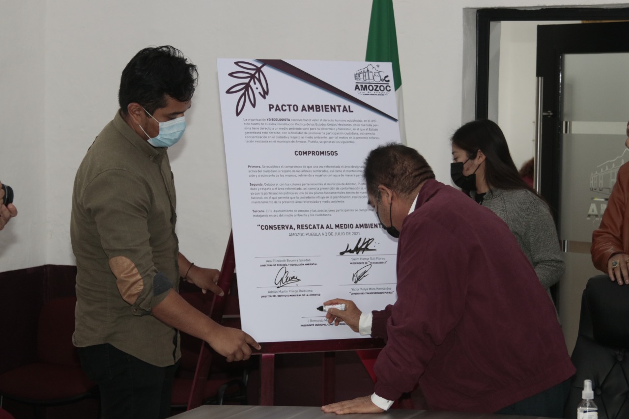Por: Cortesía El Ayuntamiento de Amozoc firma Pacto Ambiental con agrupaciones ecologistas