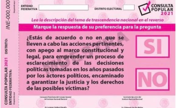 El INE termina de imprimir las papeletas para la consulta sobre expresidentes