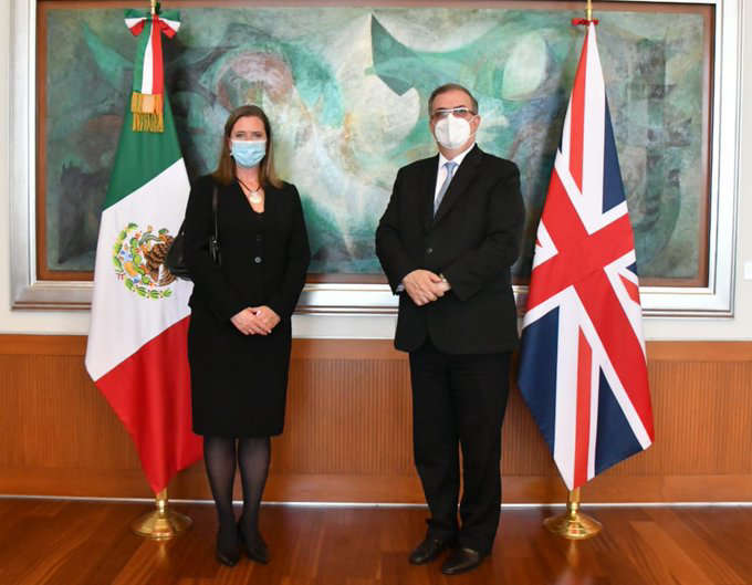 Por: Cortesía Marcelo Ebrard se reune con la embajadora de Reino Unido en México