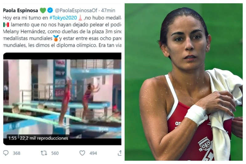Por: Cortesía La ex nadadora olímpica Paola Espinosa elimina tuit tras escándalo