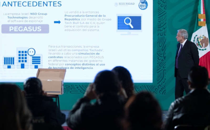 Por: Cortesía Hallan contratos firmados por gobiernos de Peña Nieto y Calderón ligados a Pegasus; AMLO pide publicarlos