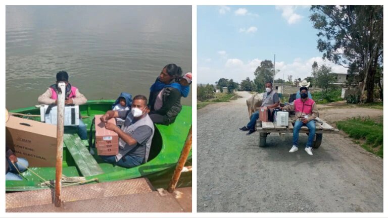 Por: Cortesía En lanchas y hasta en burros, las boletas electorales llegarán a todos los rincones este 6 de junio