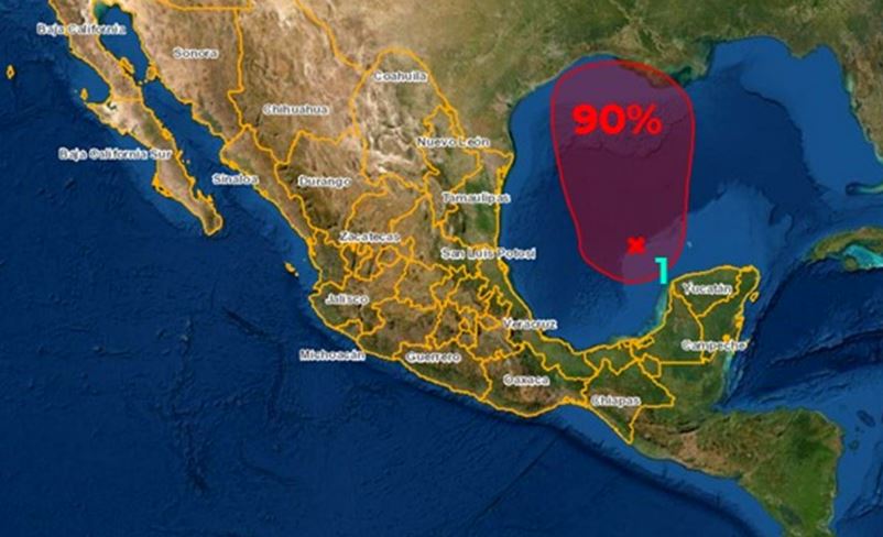 SMN prevé formación de ciclón frente a costas de Tabasco, Campeche y Yucatán