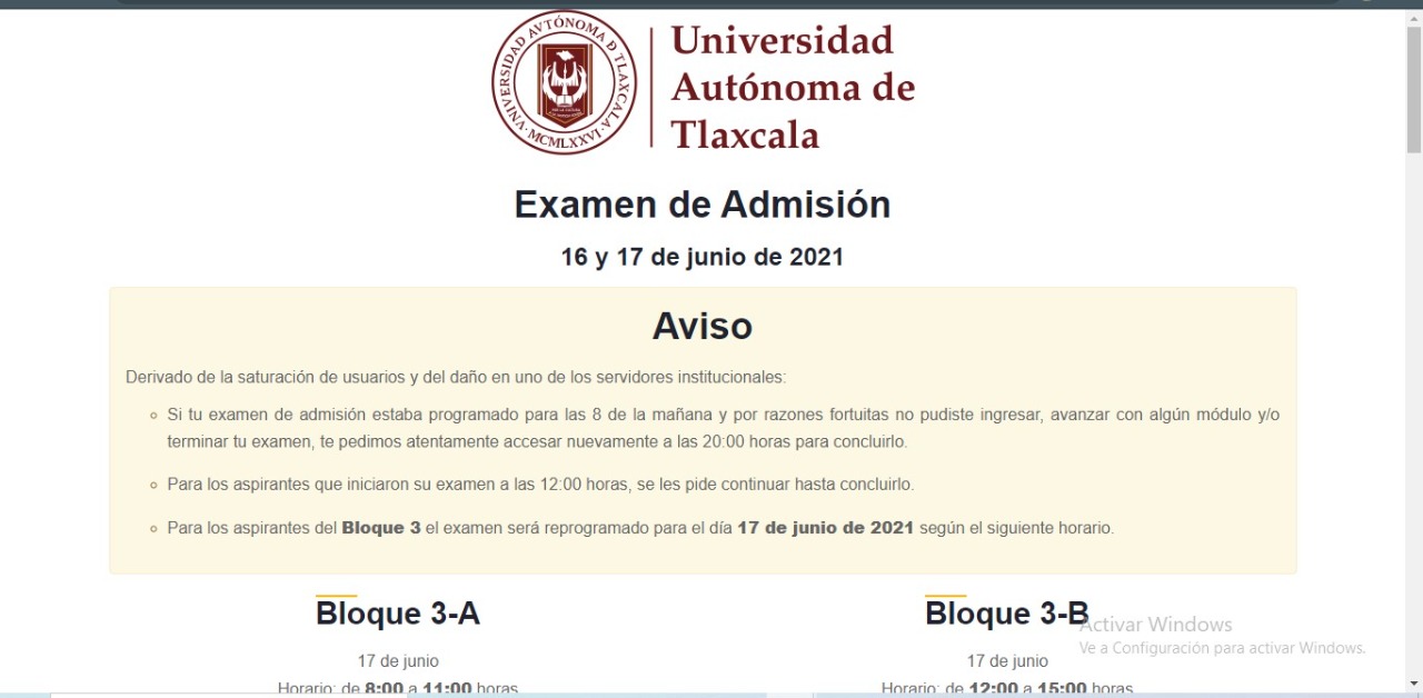 Por: Cortesía Examen de admisión de la UATx ejecutado con otro servidor, revela rector