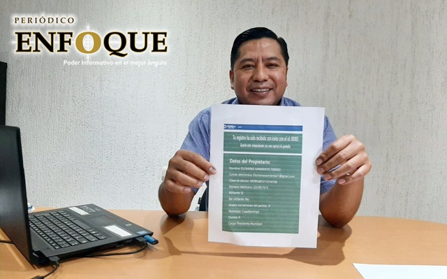 Foto: Cortesía Anuncia Filomeno Sarmiento registro ante Acción Nacional para la alcaldía por Cuautlancingo