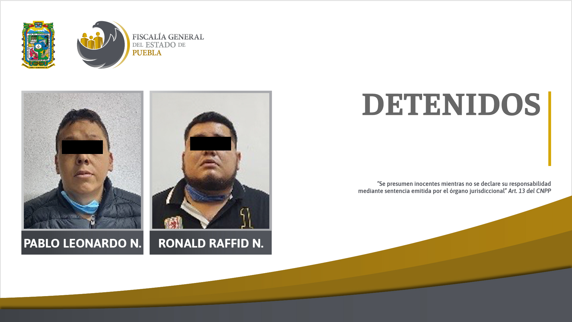 Foto: Cortesía Fiscalía Puebla detuvo a dos presuntos secuestradores del edil de Zacatlán