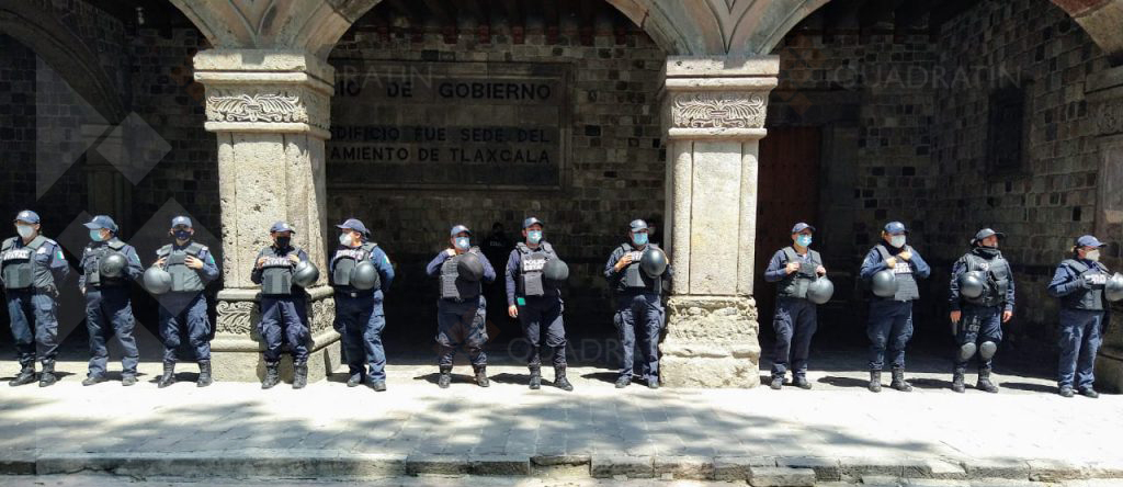 Foto: Cortesía Policía en Tlaxcala resguarda Palacio de Gobierno ante marchas por el 8M