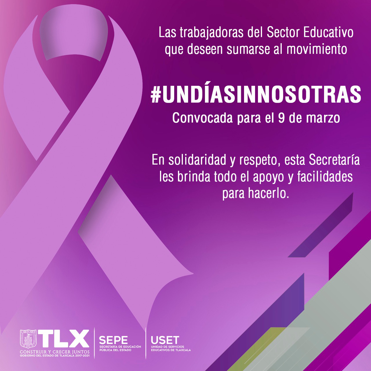 Foto: Cortesía Respeta SEPE-USET participación de trabajadoras de la educación en “un día sin nosotras”