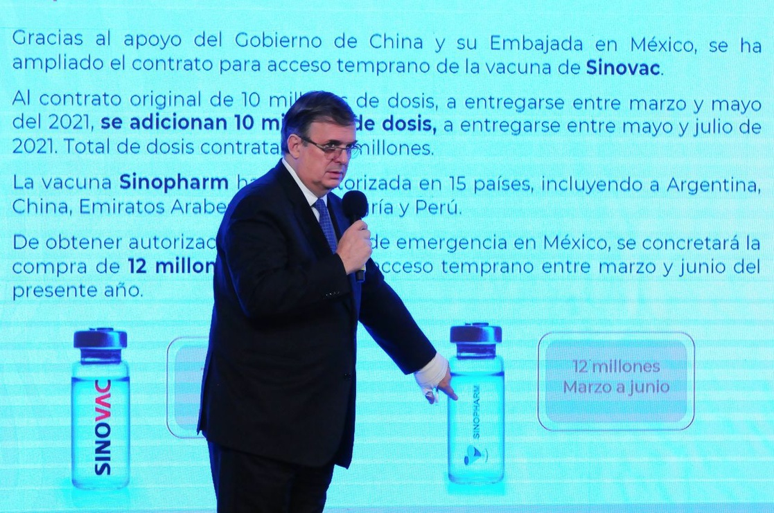 Foto: Cortesía México recibirá 22 millones vacunas chinas contra Covid-19