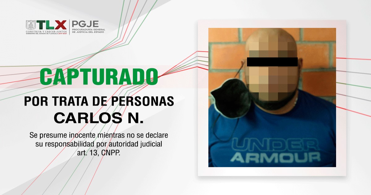 Foto: Cortesía Aprehende PGJE a sujeto buscado en puebla por trata de personas