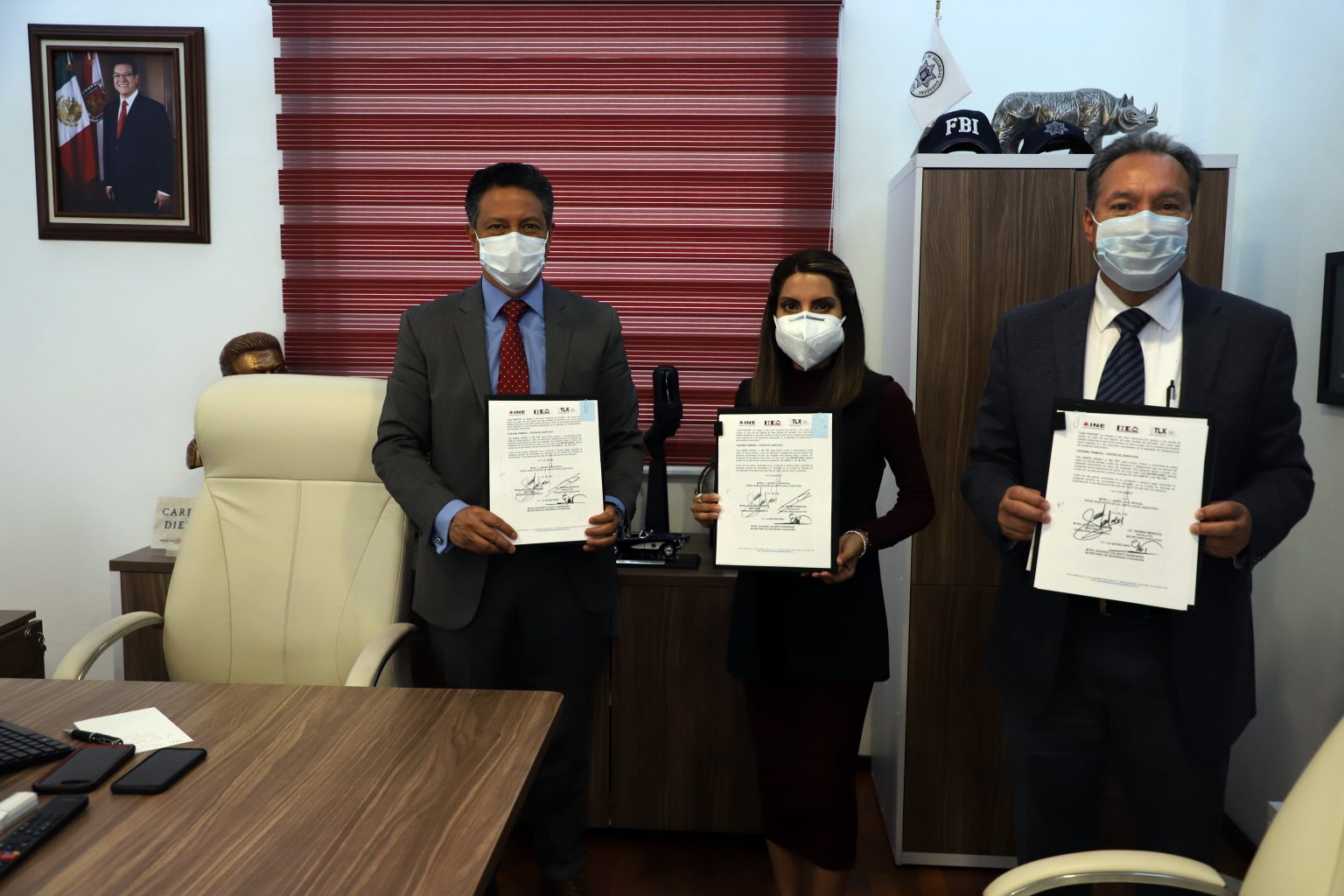 Foto: Cortesía El INE, El ITE y la SSC firman convenio de colaboración rumbo a la jornada electoral