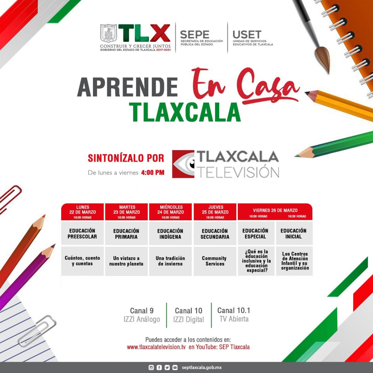 Foto: Cortesía Presenta SEPE barra temática de “Aprende En Casa Tlaxcala”