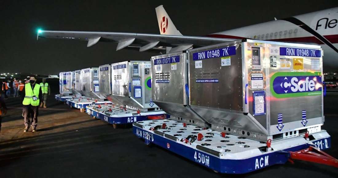 Foto: Cortesía Llega a México el primer cargamento prometido por EU; Un millón y medio de vacunas AstraZeneca