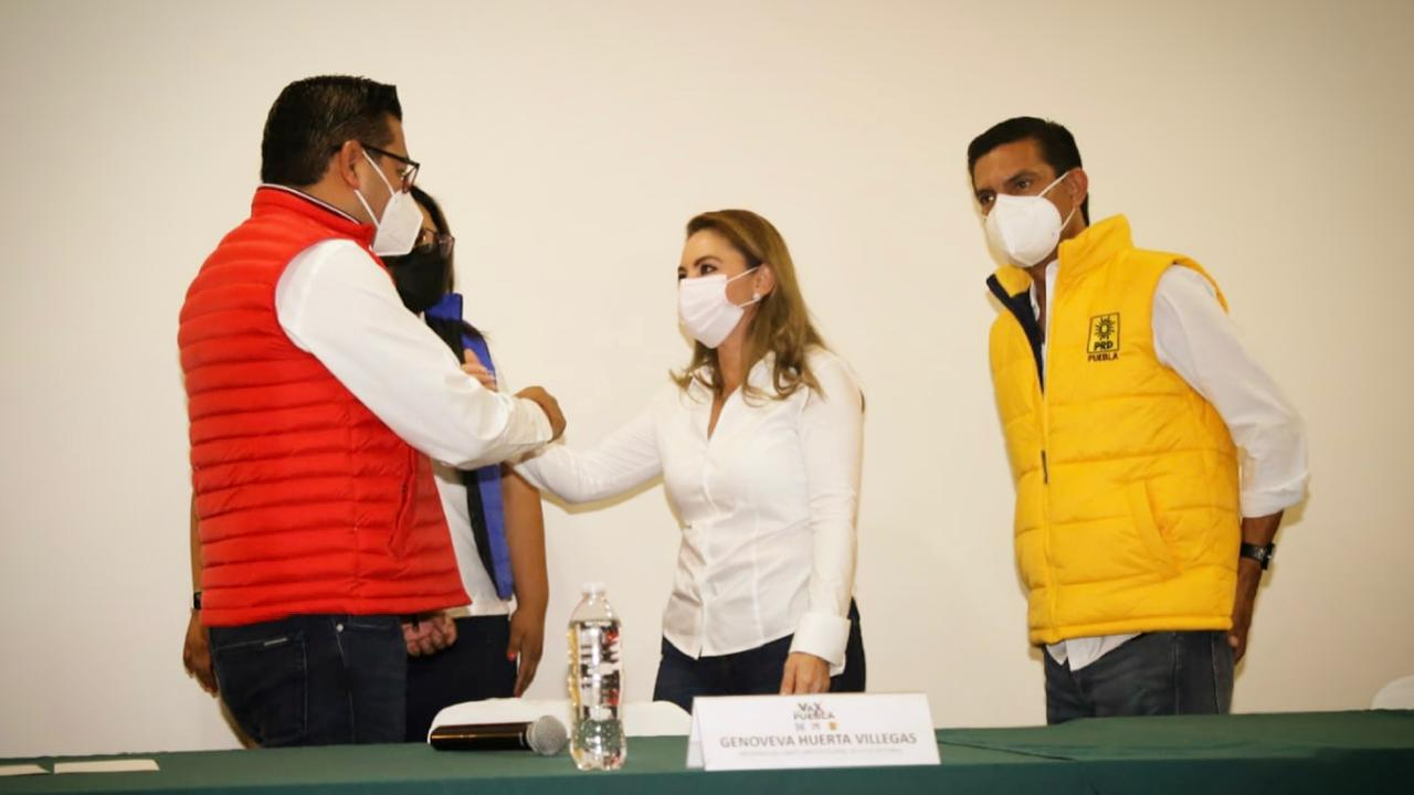 Por: Cortesía Las tres Cabecillas que componen la Alianza “Va por Puebla” respaldan la candidatura de Paola Angon a la alcaldía de San Pedro Cholula