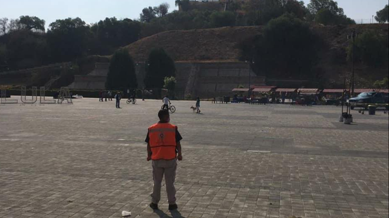 Por: Cortesía Elementos de Protección Civil de San Pedro Cholula buscan recordarle a la ciudadanía que usen Cubrebocas.
