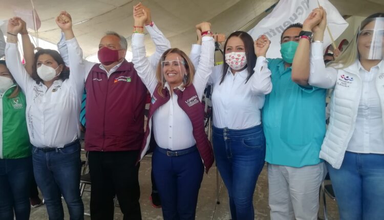 Respalda Lorena Cuellar a candidatos a diputaciones locales y estatales de su coalición 